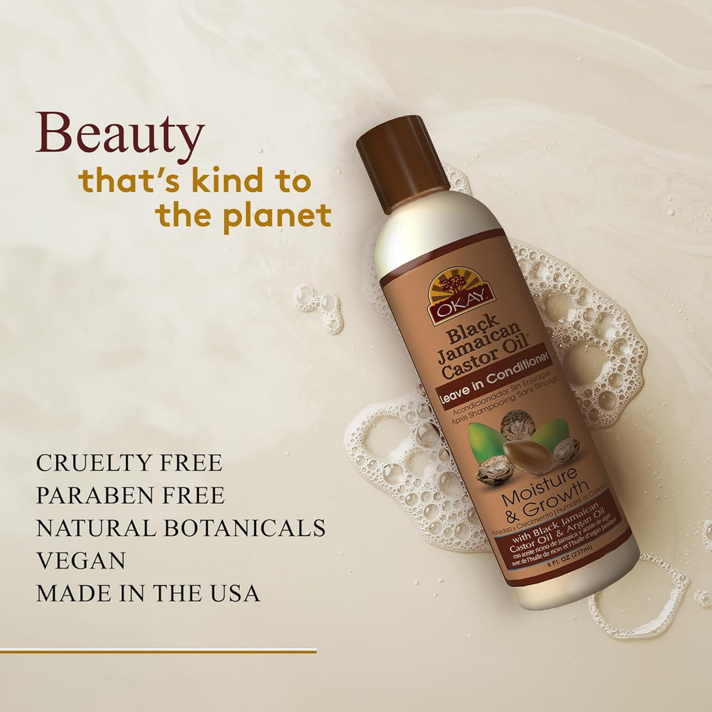 OKAY Black Jamaican Castor Oil Leave in Conditioner - 8 oz / 237 ml