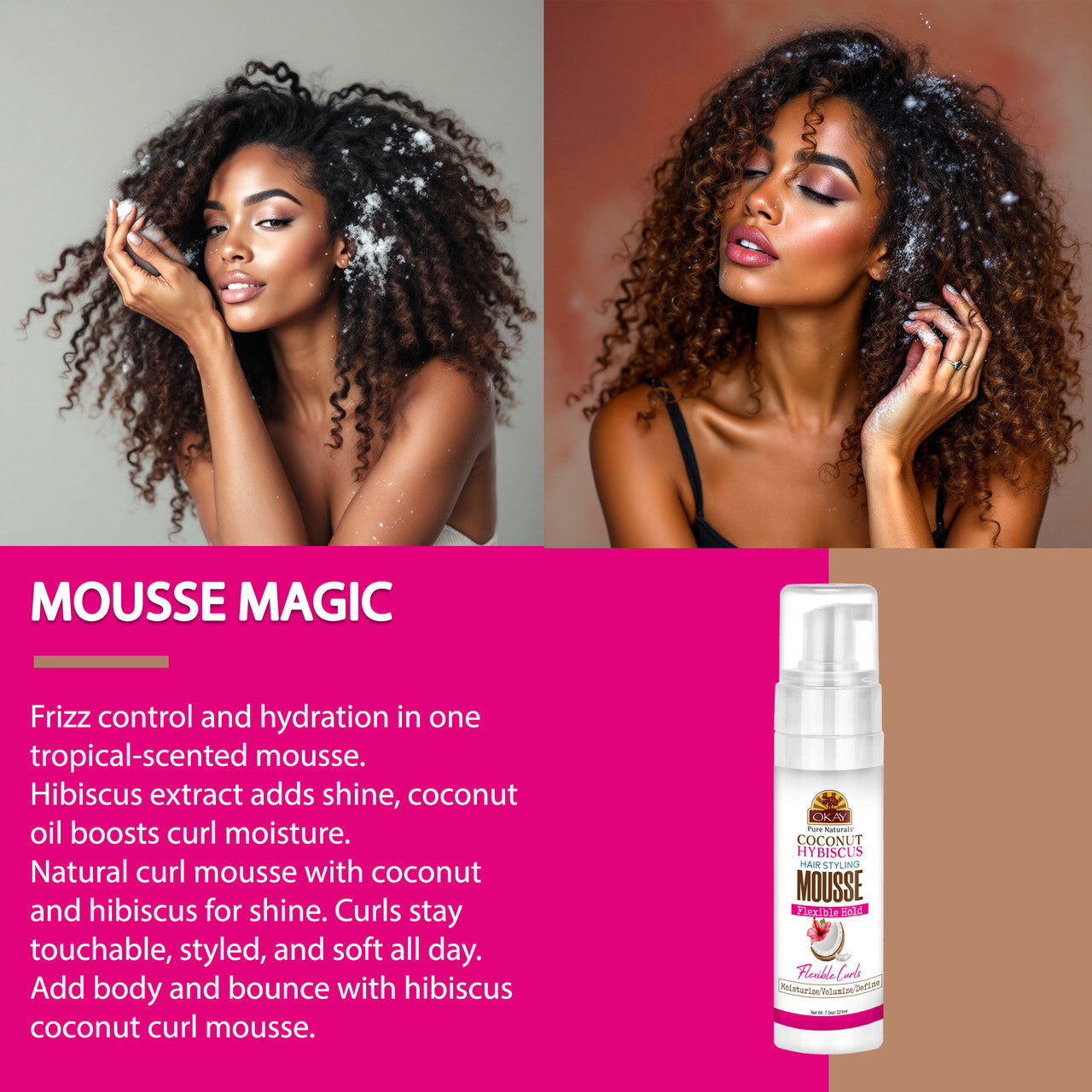 Coconut Hibiscus Hair Styling Mousse - 8 oz / 222 ml